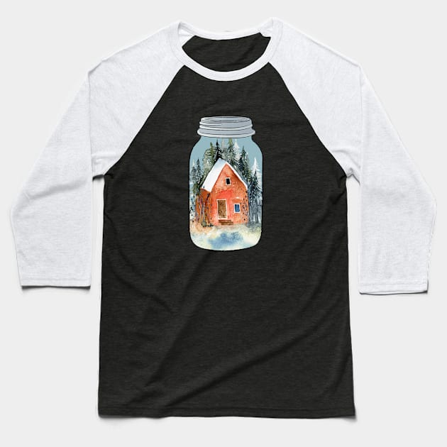 House In A Jar Baseball T-Shirt by ilustraLiza